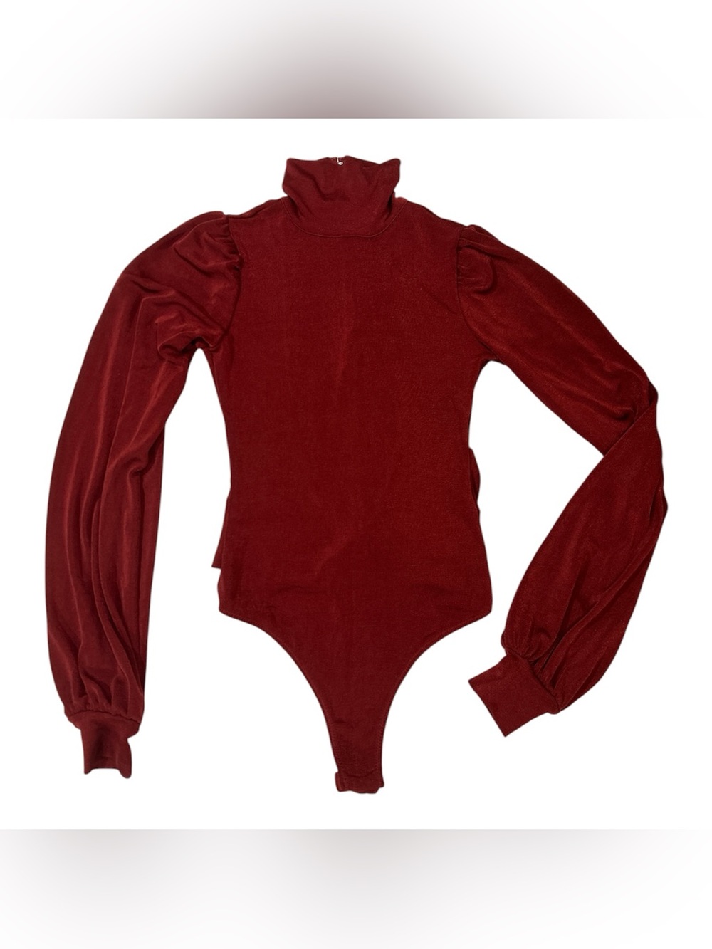 Free People Backless Women's Burgundy Turtleneck Bodysuit Sz XS